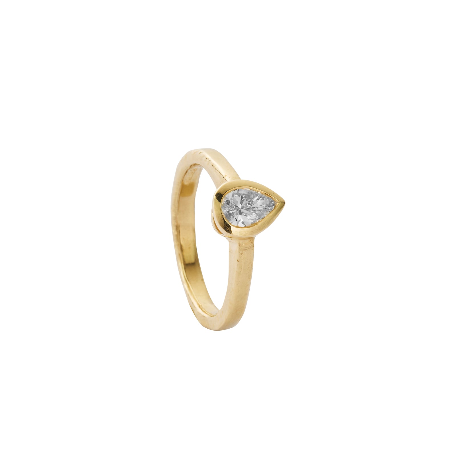 'The Muse' 9ct Gold Pear 0.5ct Lab Grown Diamond Bezel Engagement Ring