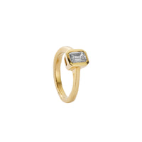 'The Heirloom' 9ct Gold Emerald 1ct Natural Diamond Bezel Engagement Ring