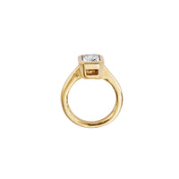 'The Heirloom' 9ct Gold Emerald 2ct Lab Grown Diamond Bezel Engagement Ring