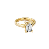 'The Heirloom' 9ct Gold Emerald 2ct Lab Grown Diamond Claw Engagement Ring