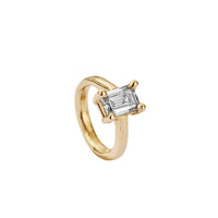 'The Heirloom' 9ct Gold Emerald 2ct Lab Grown Diamond Claw Engagement Ring