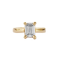 'The Heirloom' 9ct Gold Emerald 2ct Lab Grown Diamond Claw Engagement Ring