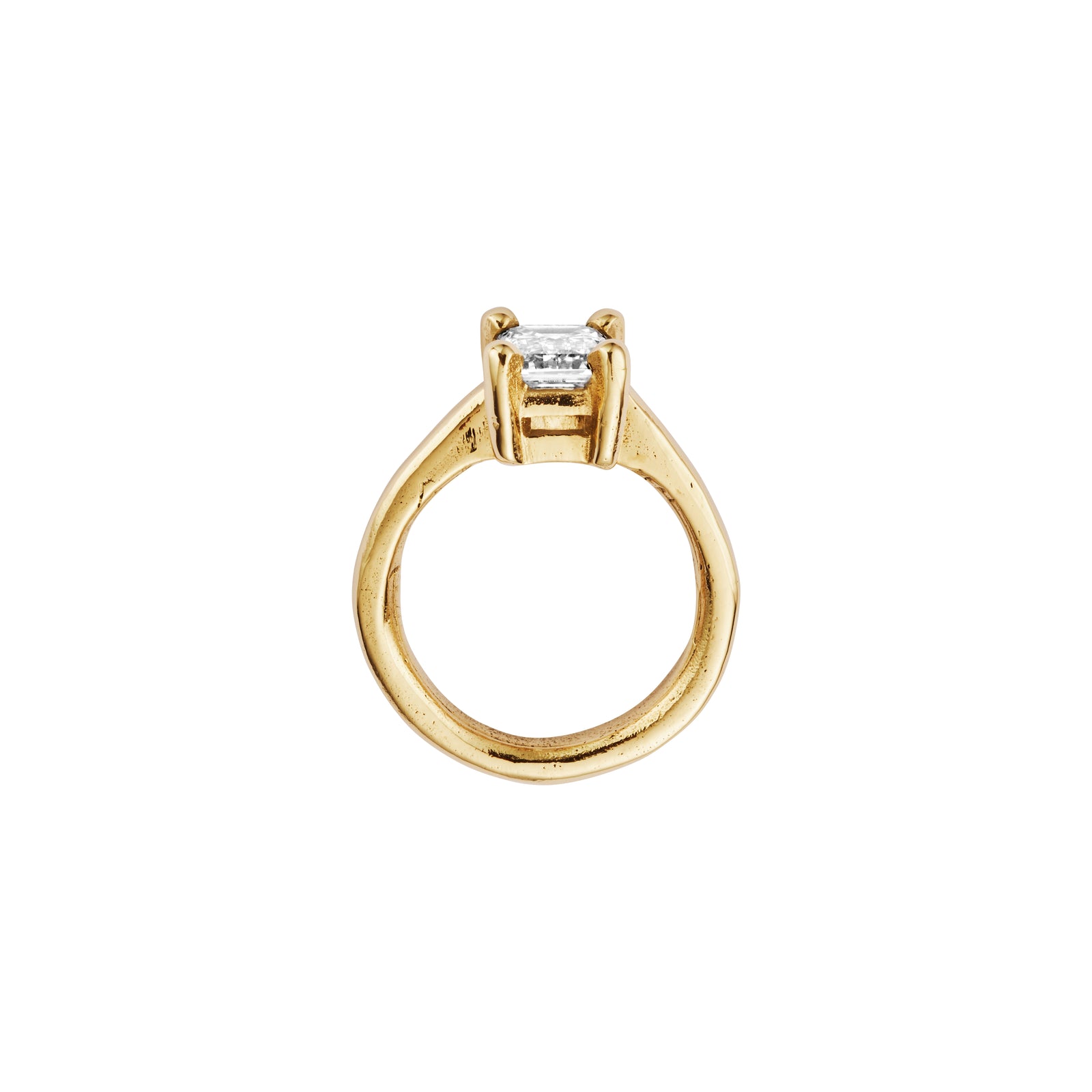 'The Heirloom' 9ct Gold Emerald 2ct Lab Grown Diamond Claw Engagement Ring