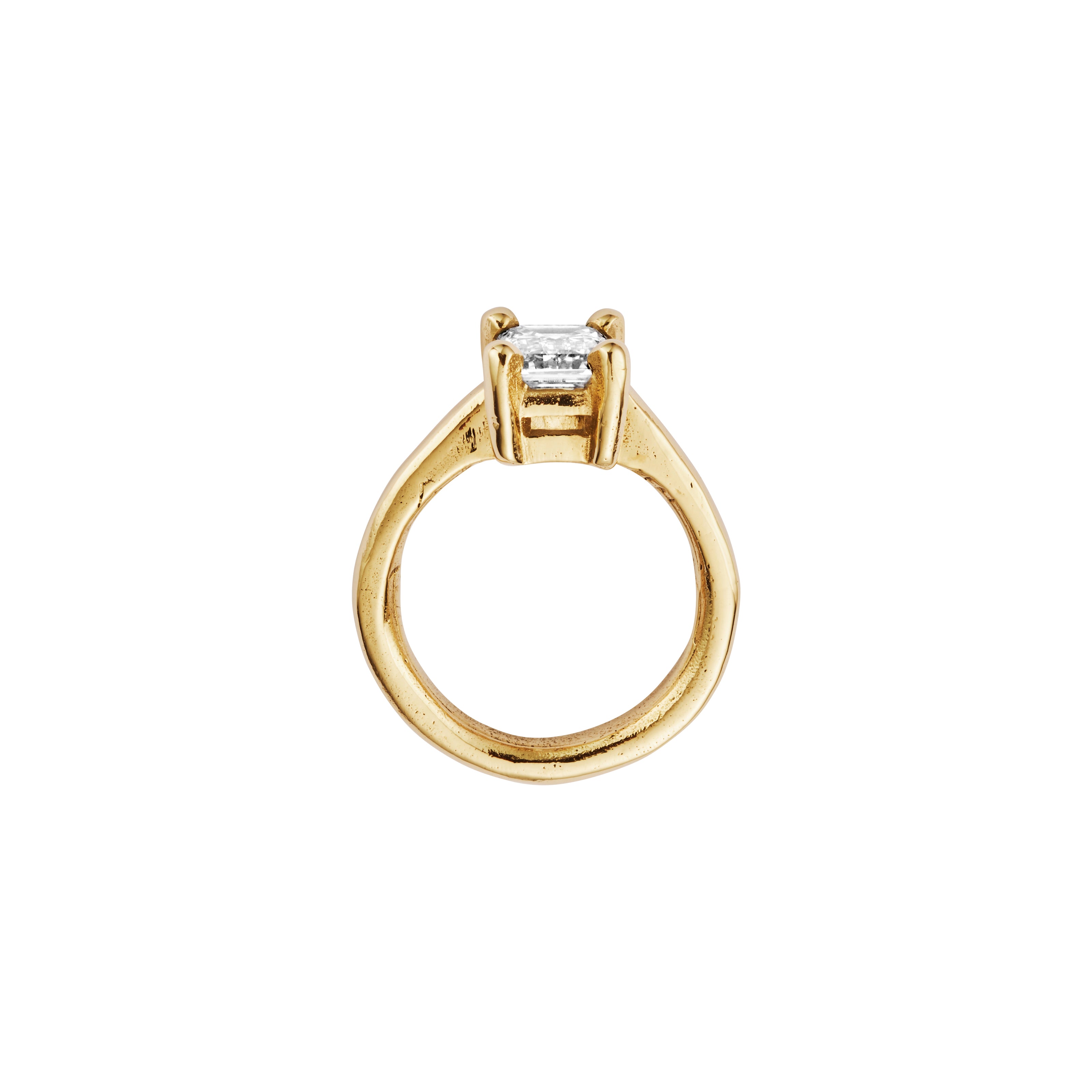 'The Heirloom' 9ct Gold Emerald 2ct Lab Grown Diamond Claw Engagement Ring