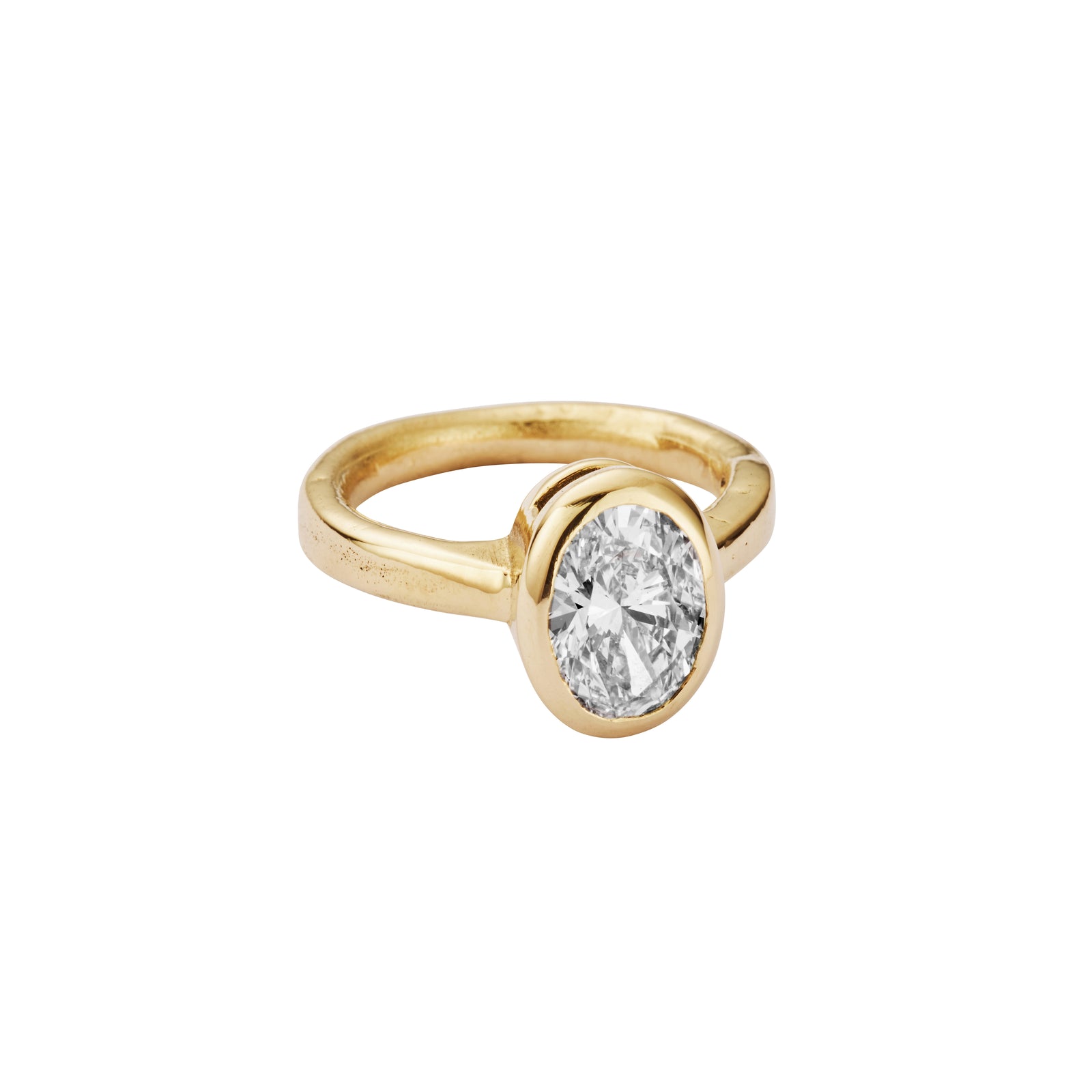 'The Story' 9ct Gold Oval 2ct Lab Grown Diamond Bezel Engagement Ring
