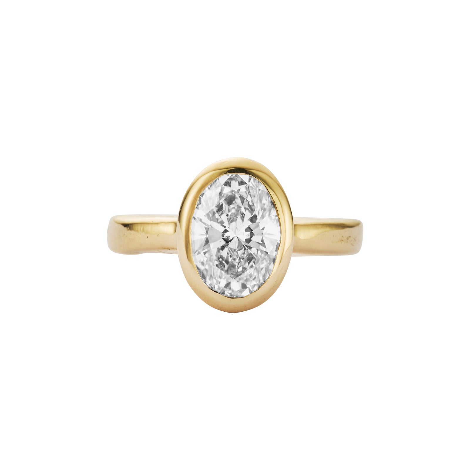 'The Story' 9ct Gold Oval 2ct Lab Grown Diamond Bezel Engagement Ring