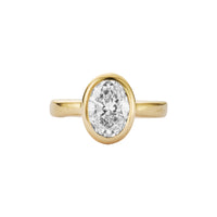 'The Story' 9ct Gold Oval 2ct Lab Grown Diamond Bezel Engagement Ring