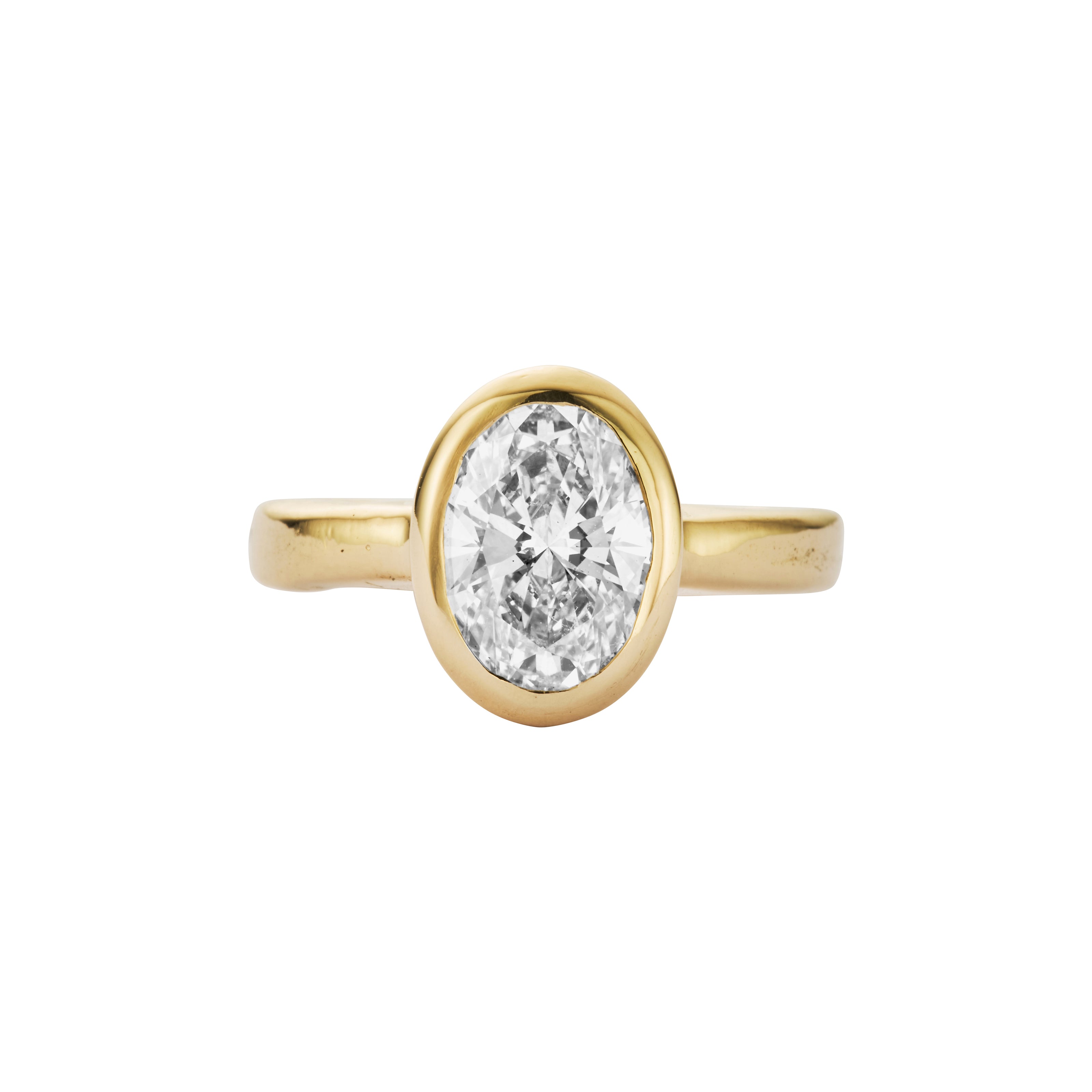 'The Story' 9ct Gold Oval 2ct Lab Grown Diamond Bezel Engagement Ring
