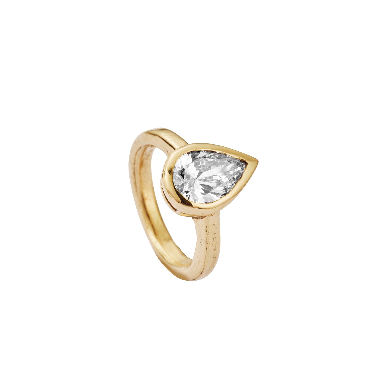 'The Muse' 9ct Gold Pear 2ct Lab Grown Diamond Bezel Engagement Ring