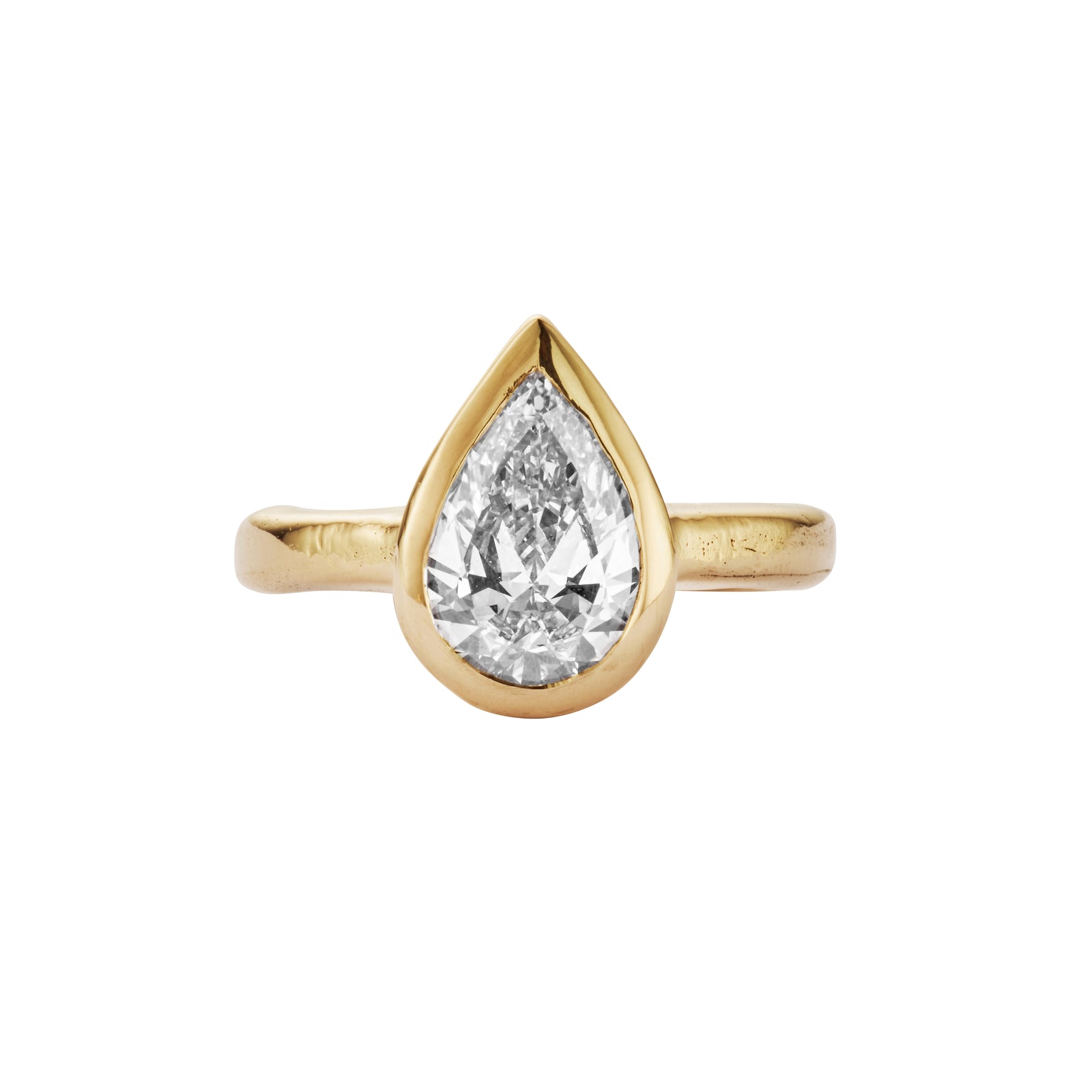 'The Muse' 9ct Gold Pear 2ct Lab Grown Diamond Bezel Engagement Ring