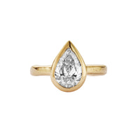 'The Muse' 9ct Gold Pear 2ct Lab Grown Diamond Bezel Engagement Ring