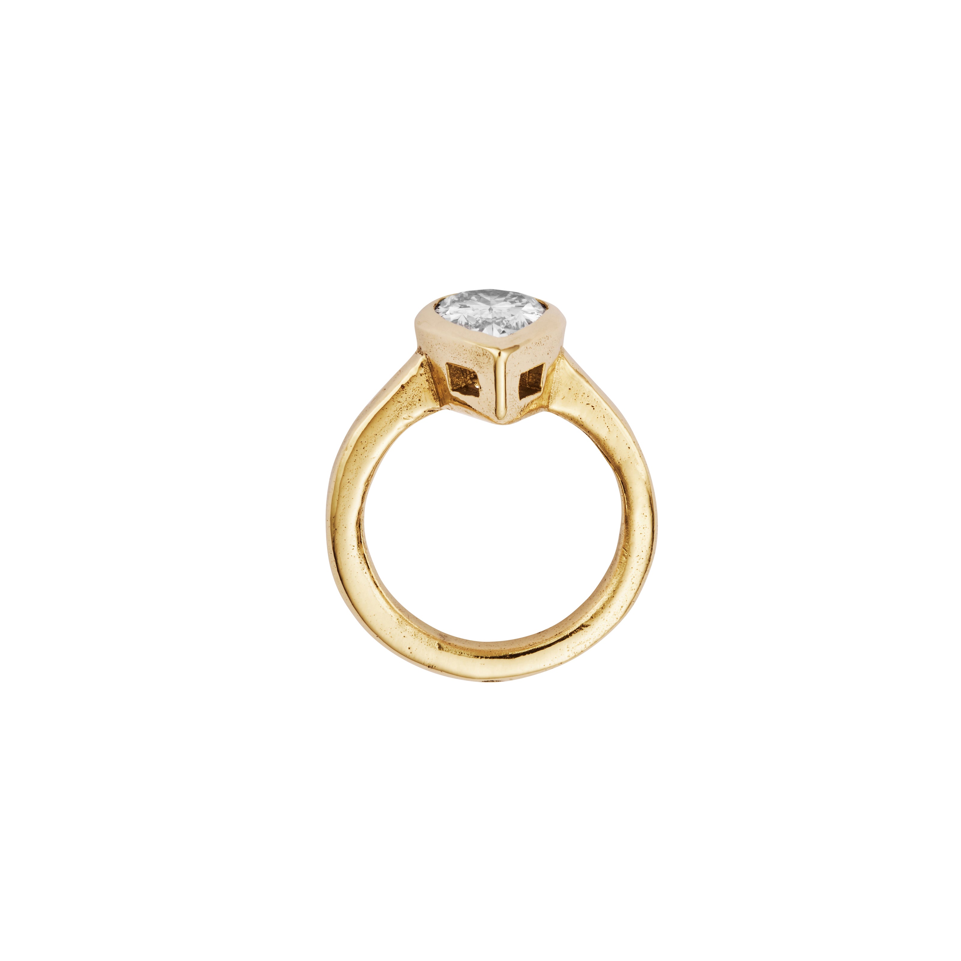 'The Muse' 9ct Gold Pear 2ct Lab Grown Diamond Bezel Engagement Ring