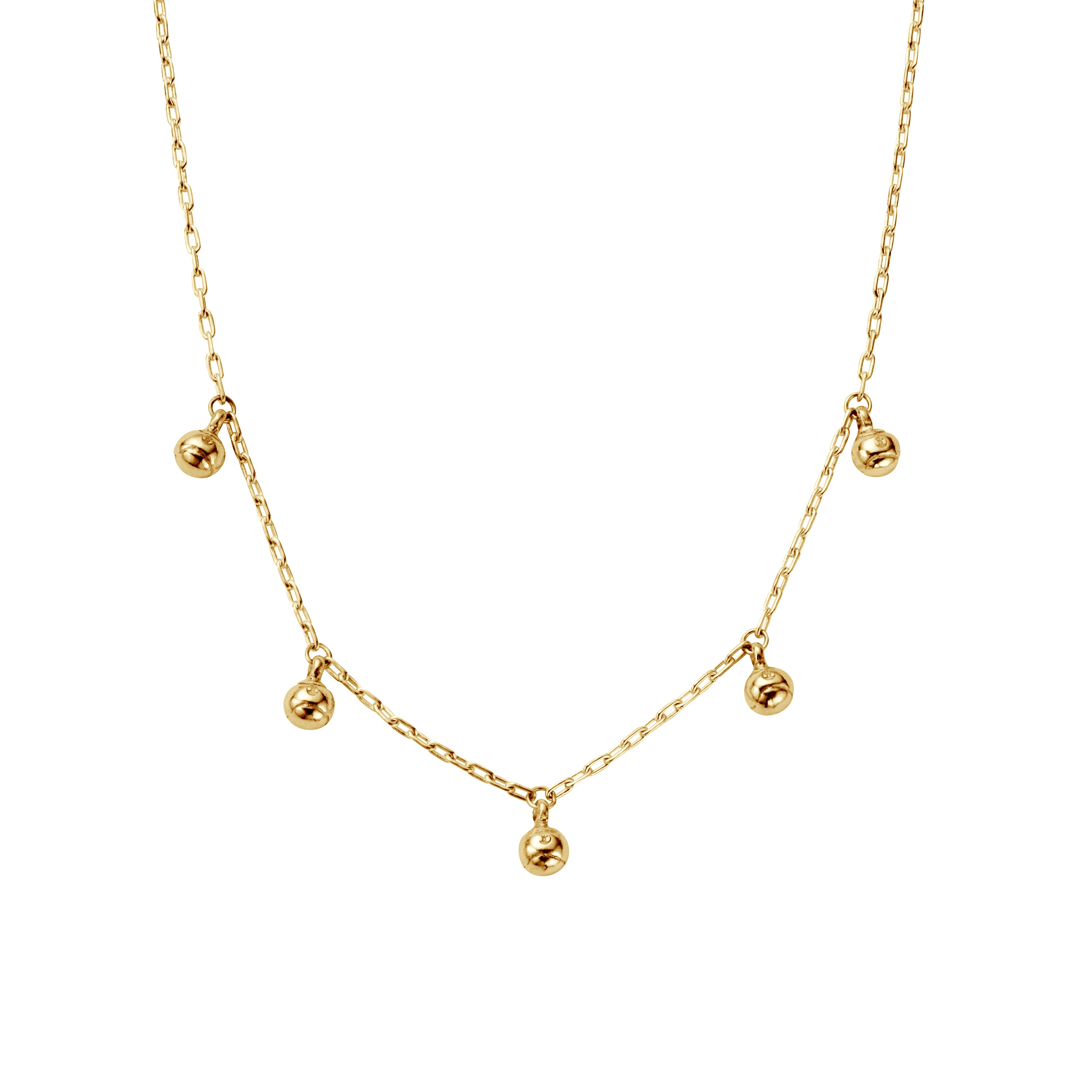 Gold Five DD Tennis Ball Necklace