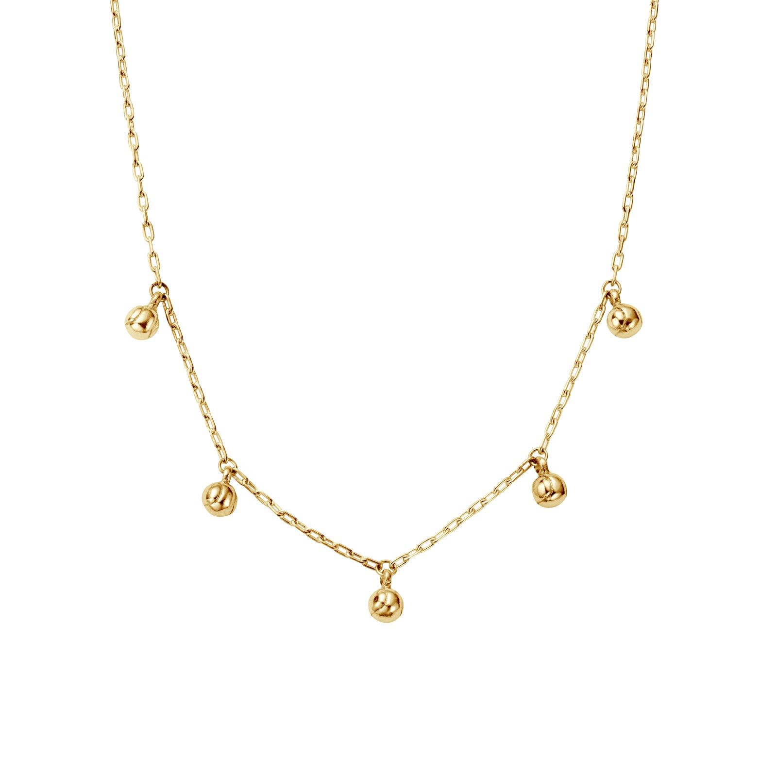 Gold Five DD Tennis Ball Necklace