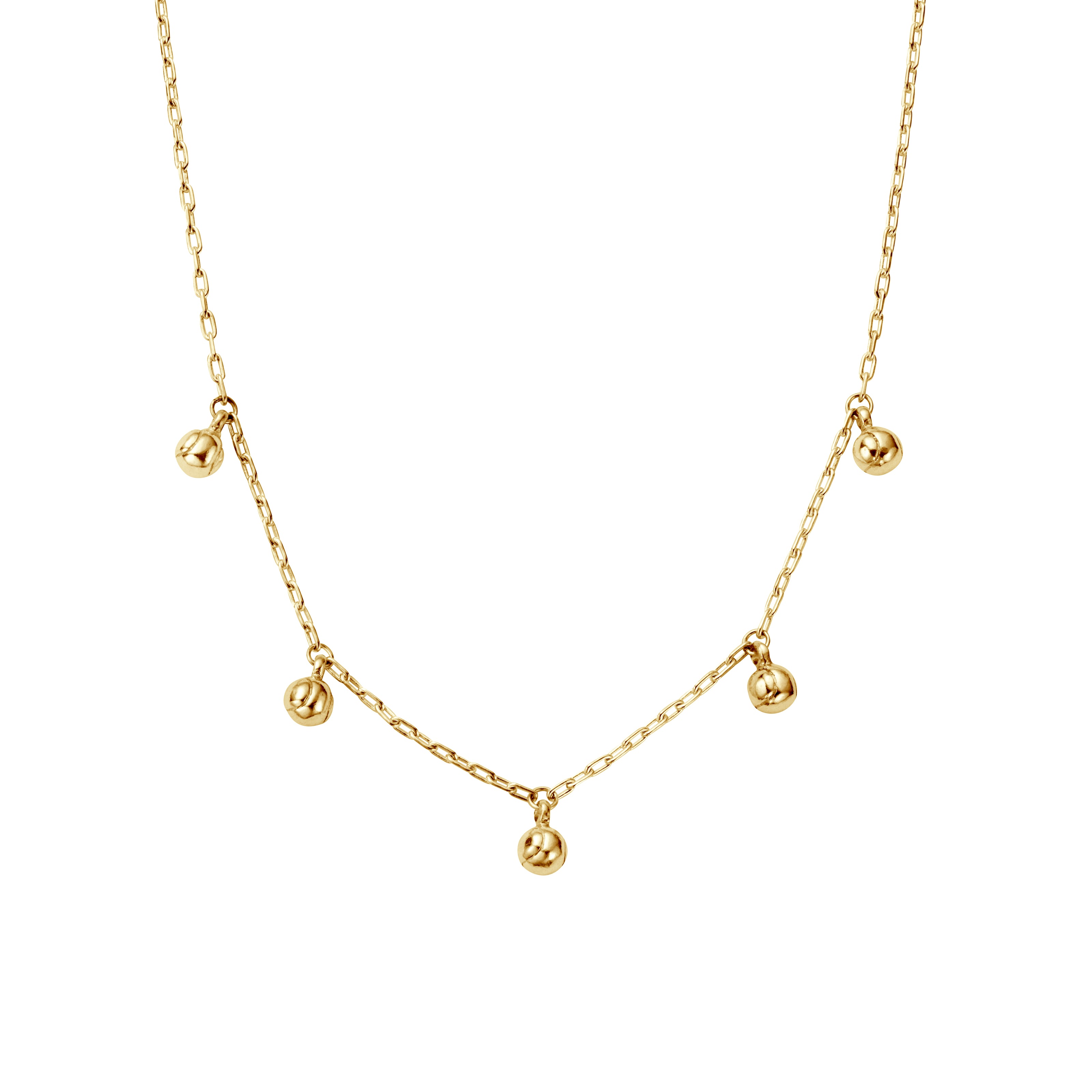 Gold Five DD Tennis Ball Necklace