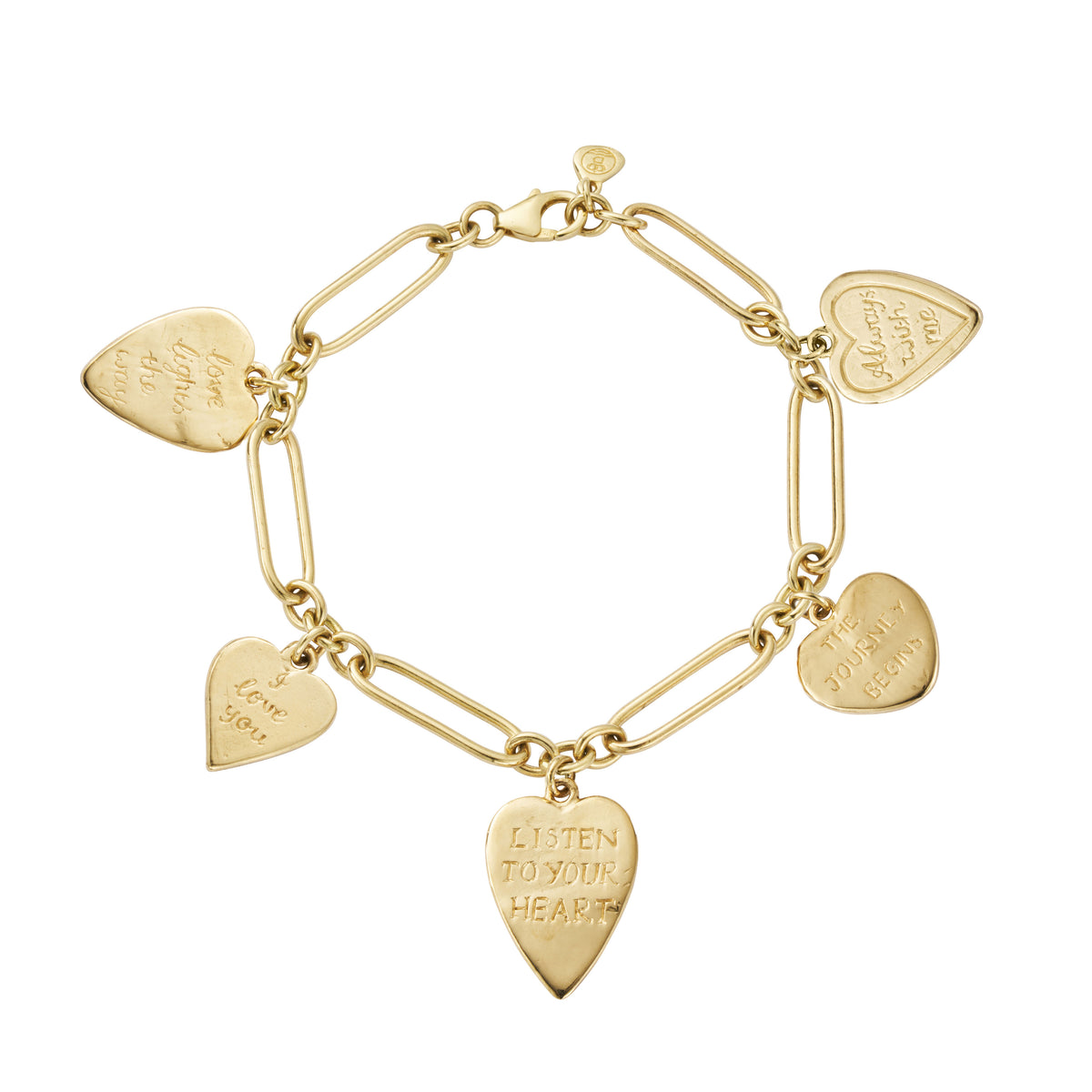 Gold Build Your Own Heart Token Bracelet
