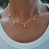 Gold Five DD Tennis Ball Necklace