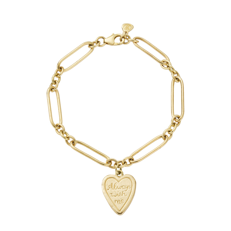 Gold 'Always With Me' Love Token Bracelet
