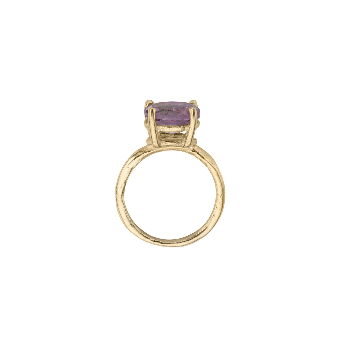 Gold Amethyst Claw Ring