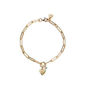Gold Diamond Baby Heart Trace Chain Bracelet