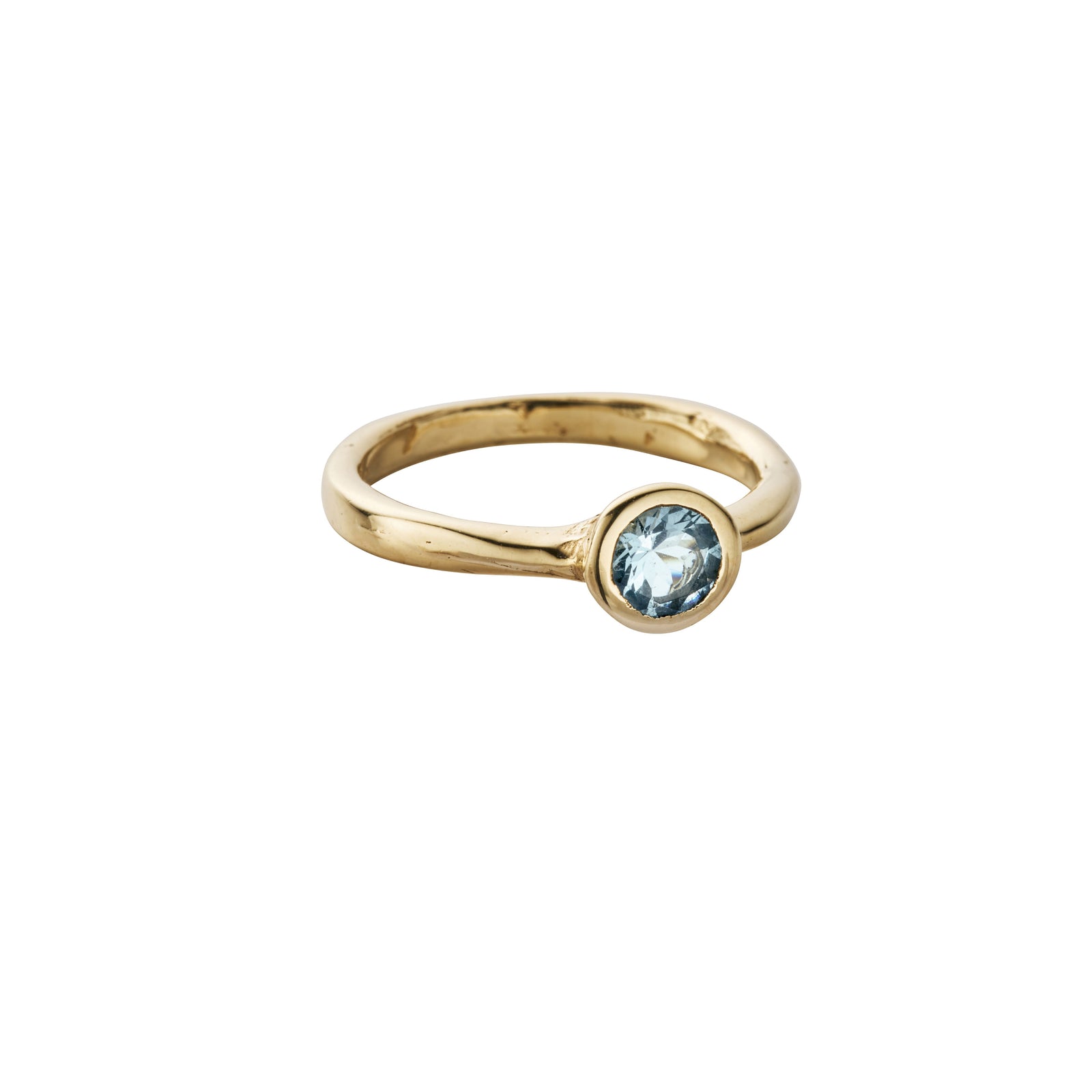Gold Blue Topaz Baby Stone Ring