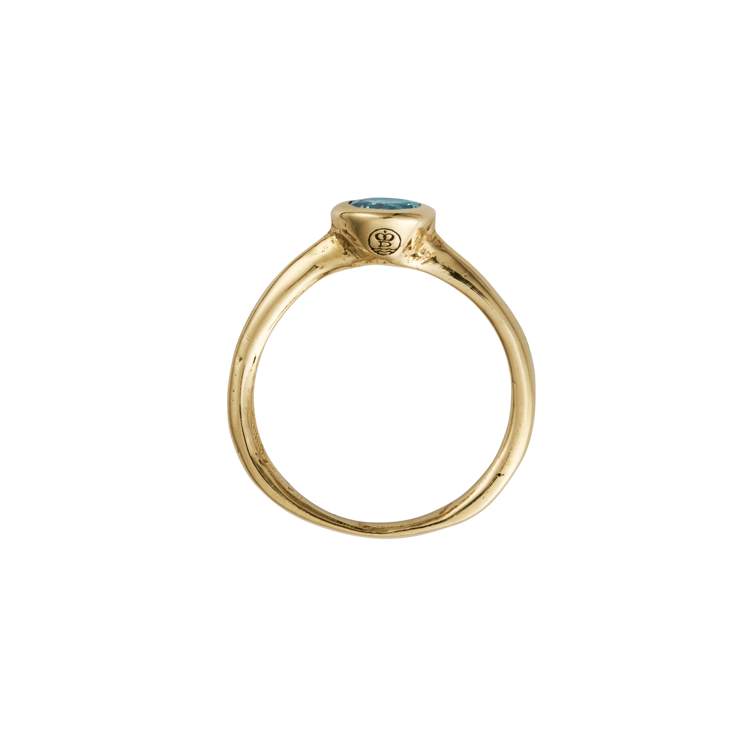 Gold Blue Topaz Baby Stone Ring