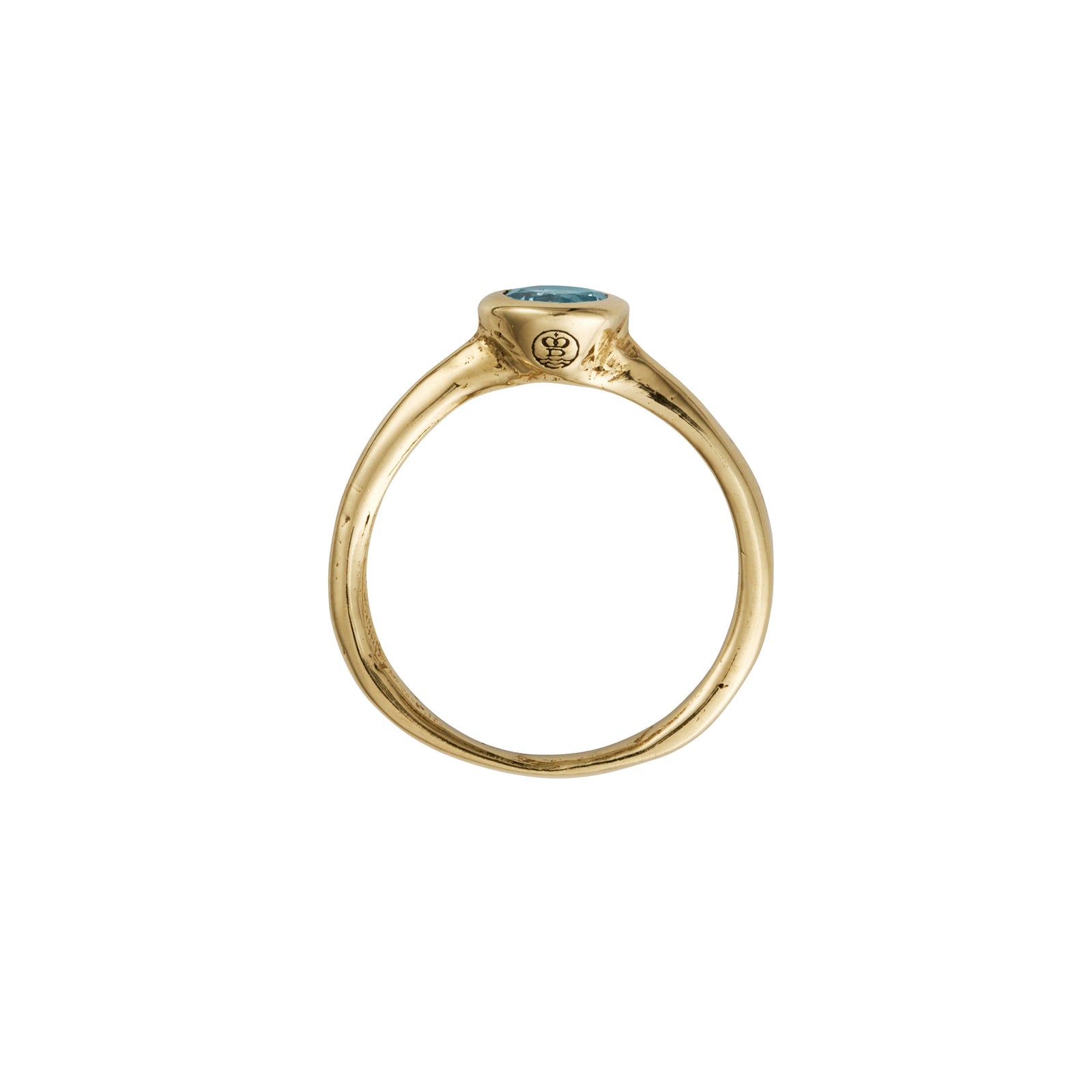 Gold Blue Topaz Baby Stone Ring