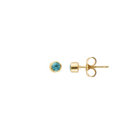 Gold Blue Topaz 'Balance' Stud Earring
