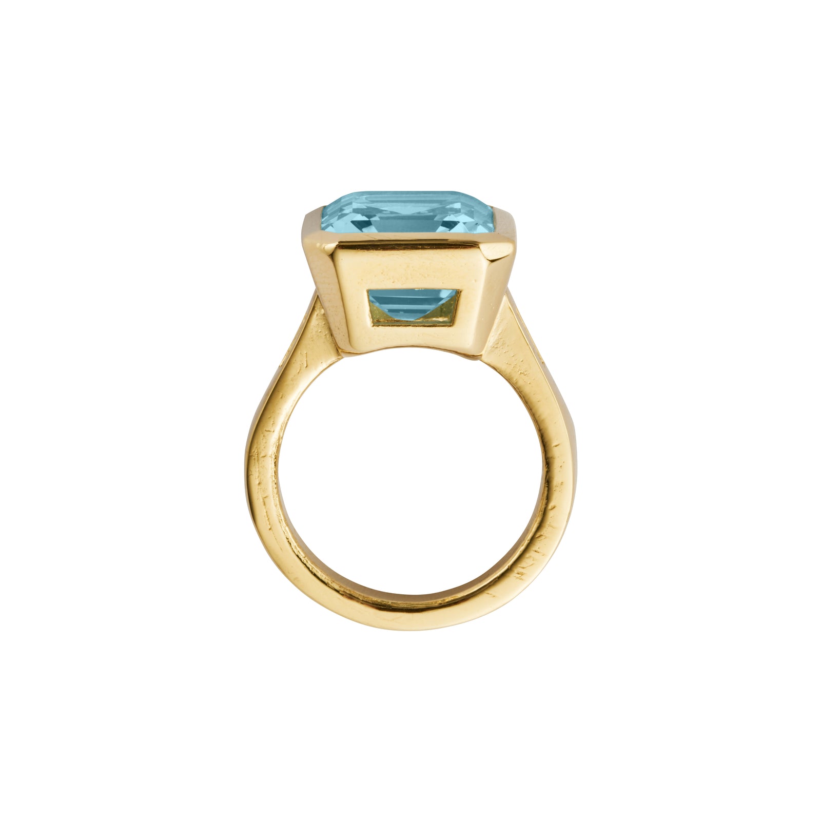 Gold Juno Blue Topaz & Diamond Ring