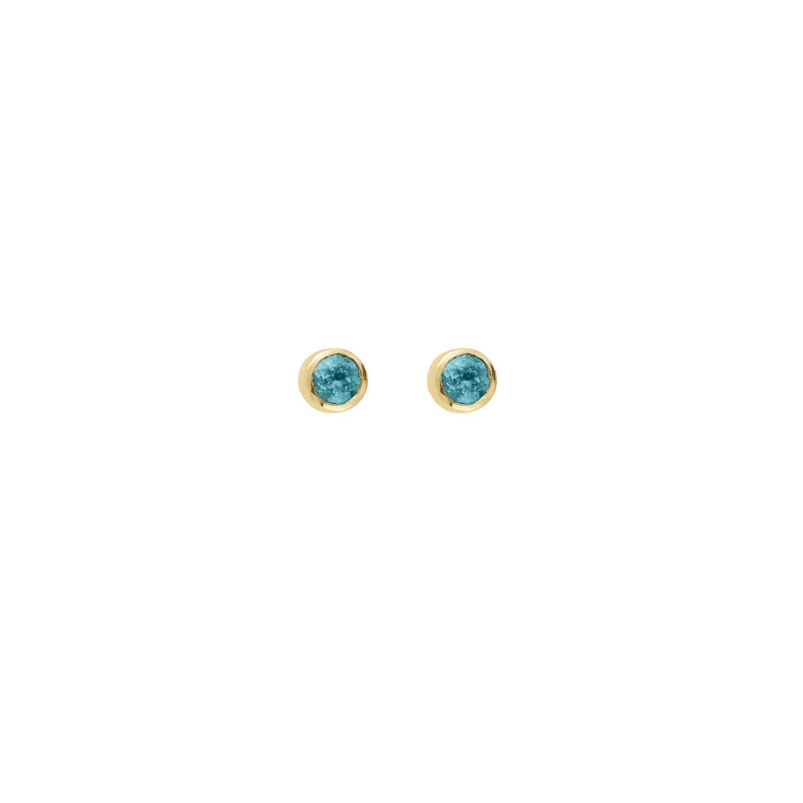 Gold Blue Topaz 'Balance' Stud Earring
