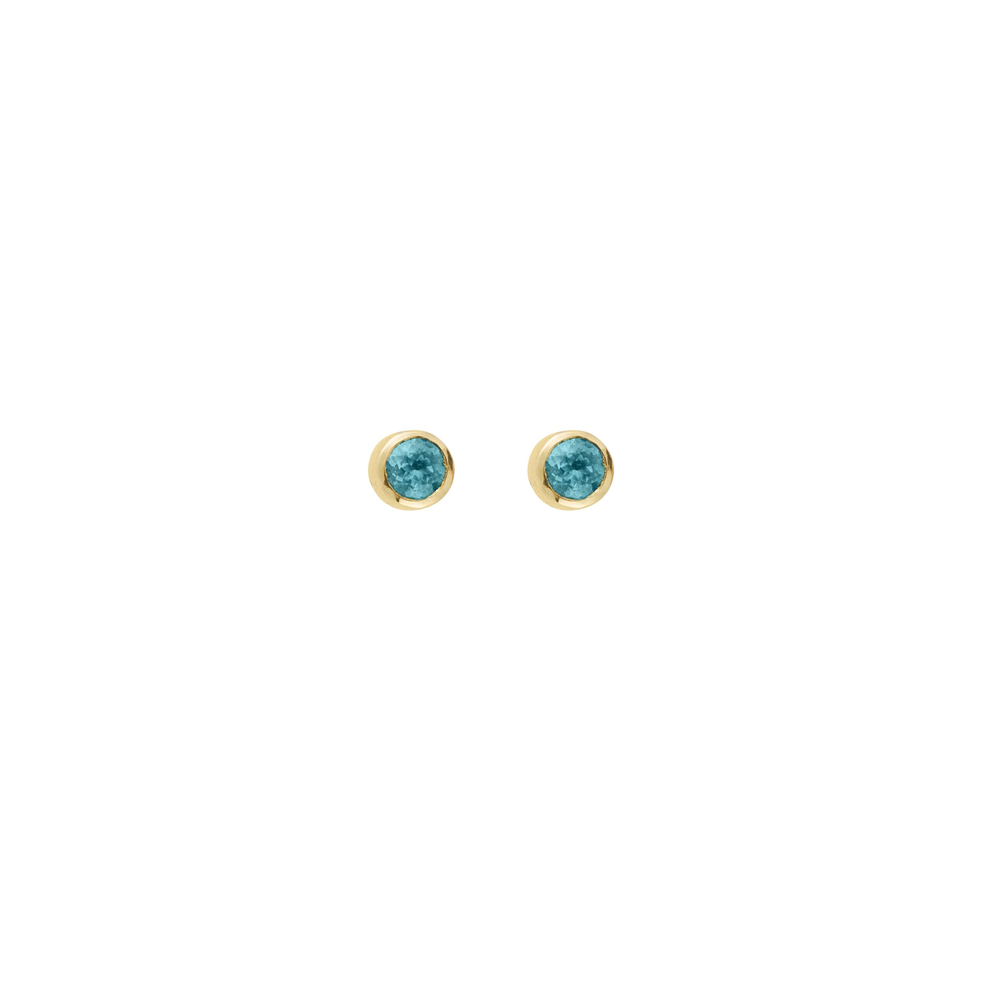 Gold Blue Topaz 'Balance' Stud Earring