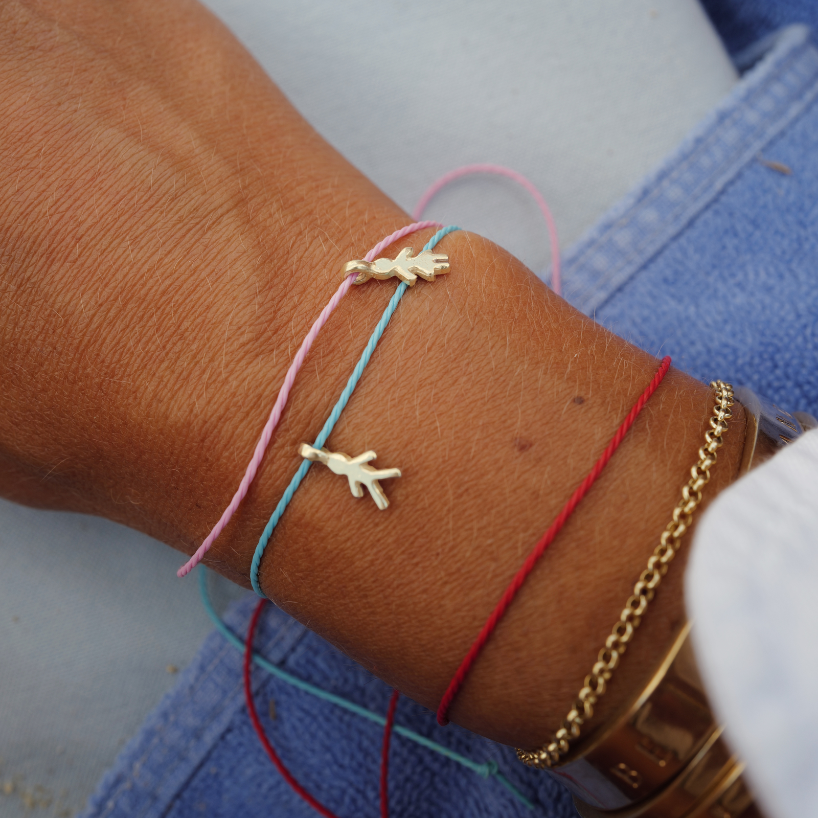 Gold Little Boy Cord Bracelet