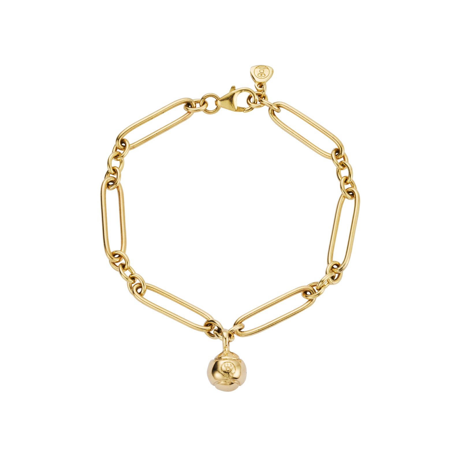 Gold DD Tennis Ball Chain Bracelet
