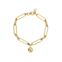 Gold DD Tennis Ball Chain Bracelet