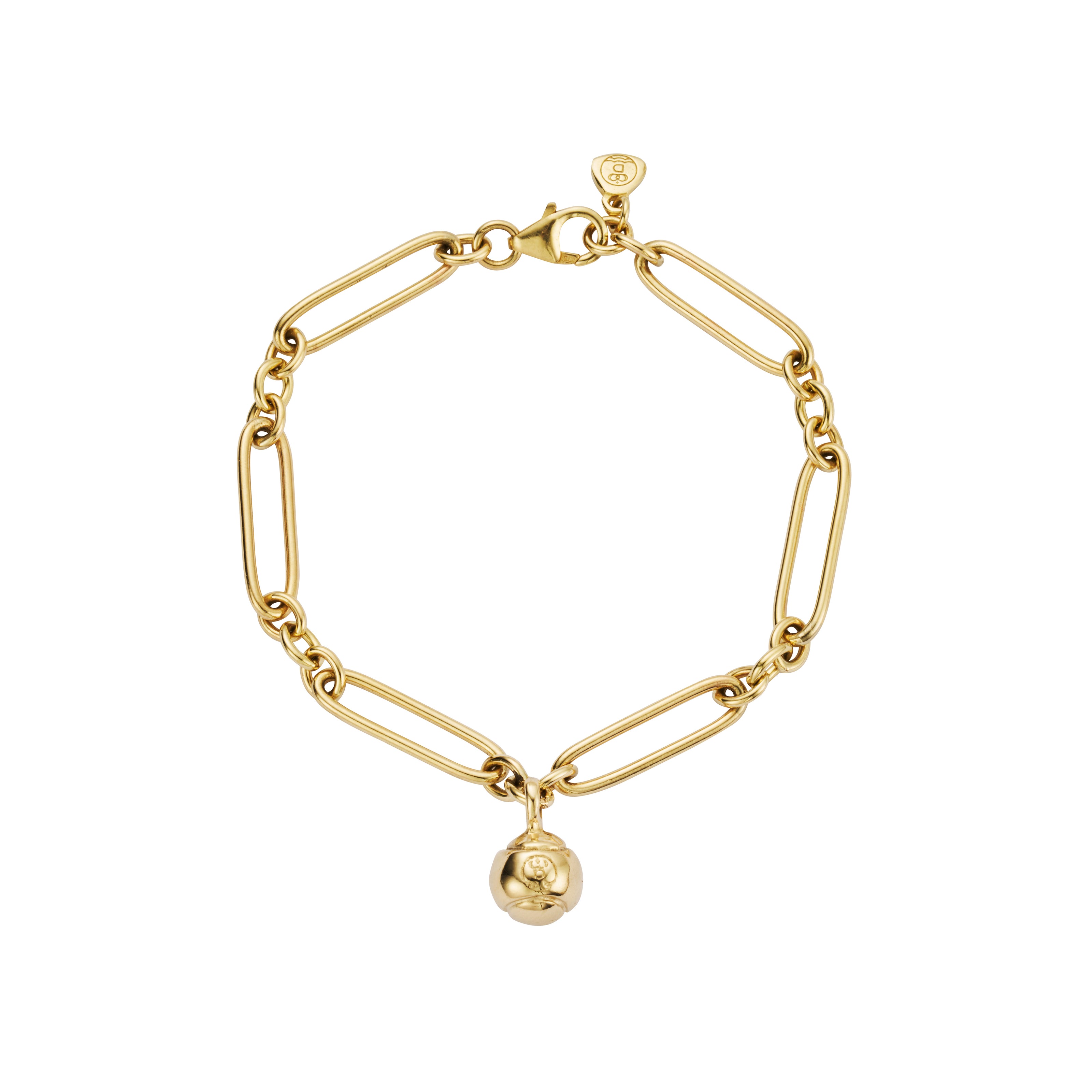 Gold DD Tennis Ball Chain Bracelet