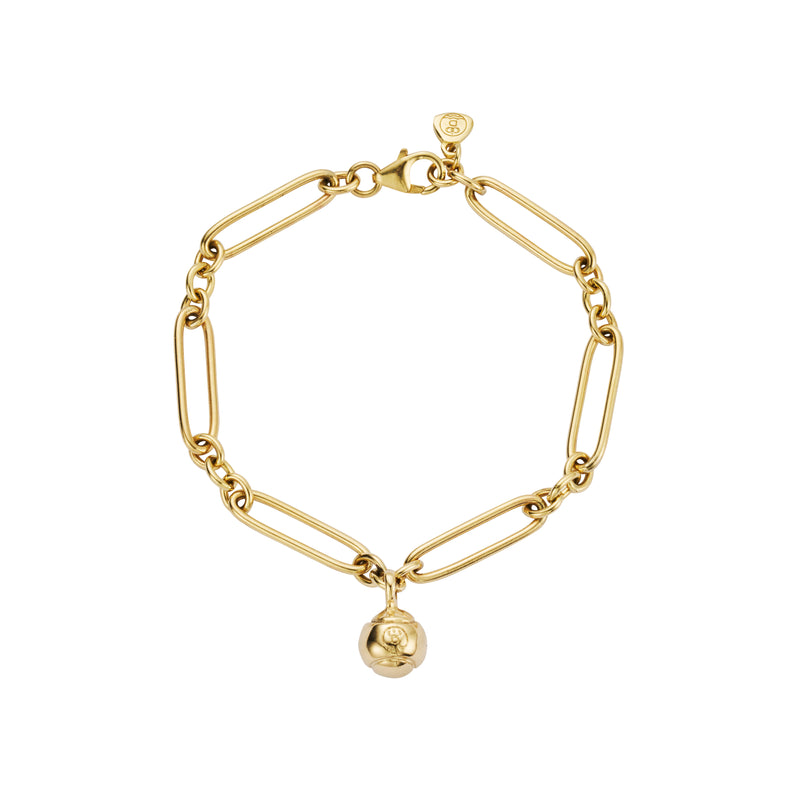Gold DD Tennis Ball Chain Bracelet