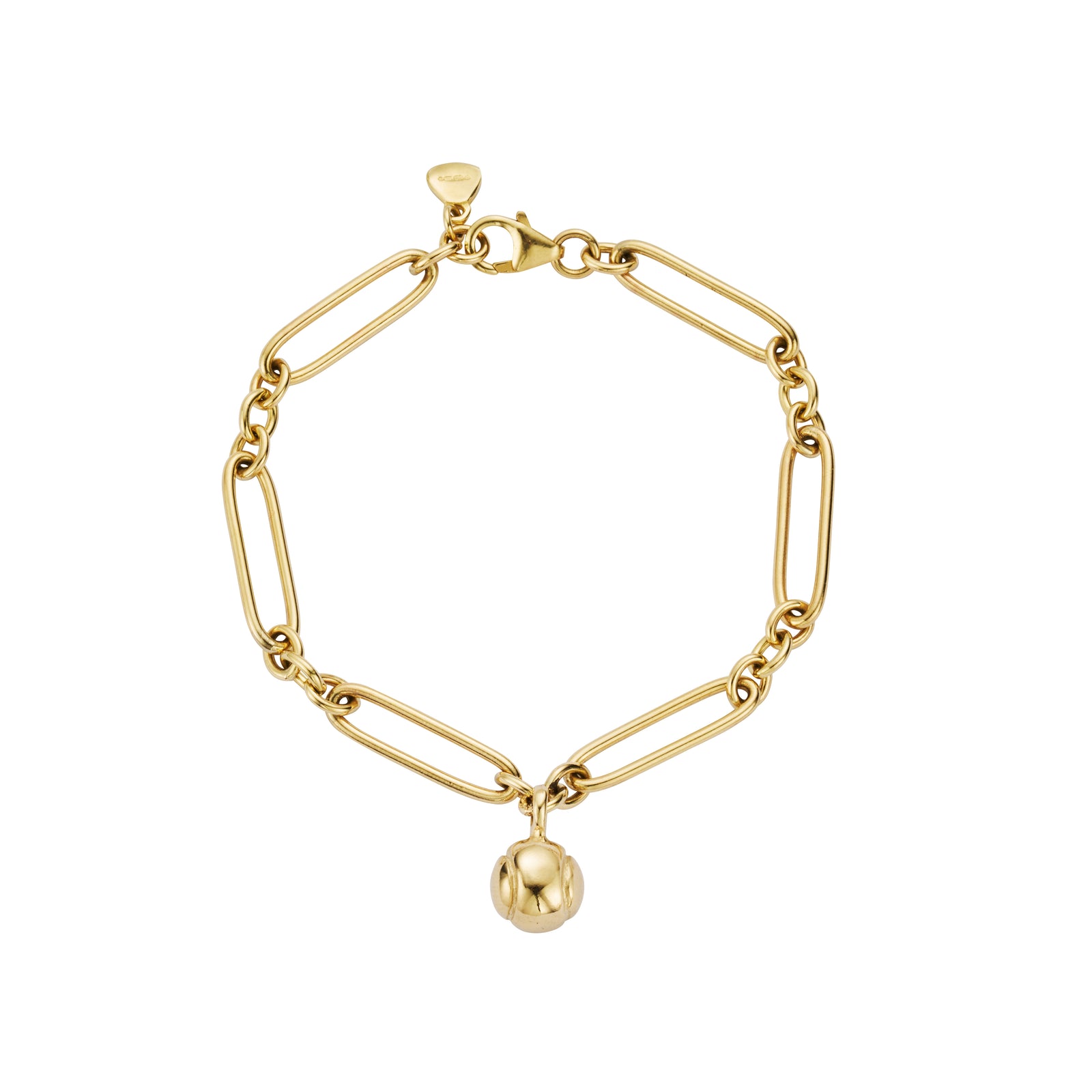 Gold DD Tennis Ball Chain Bracelet