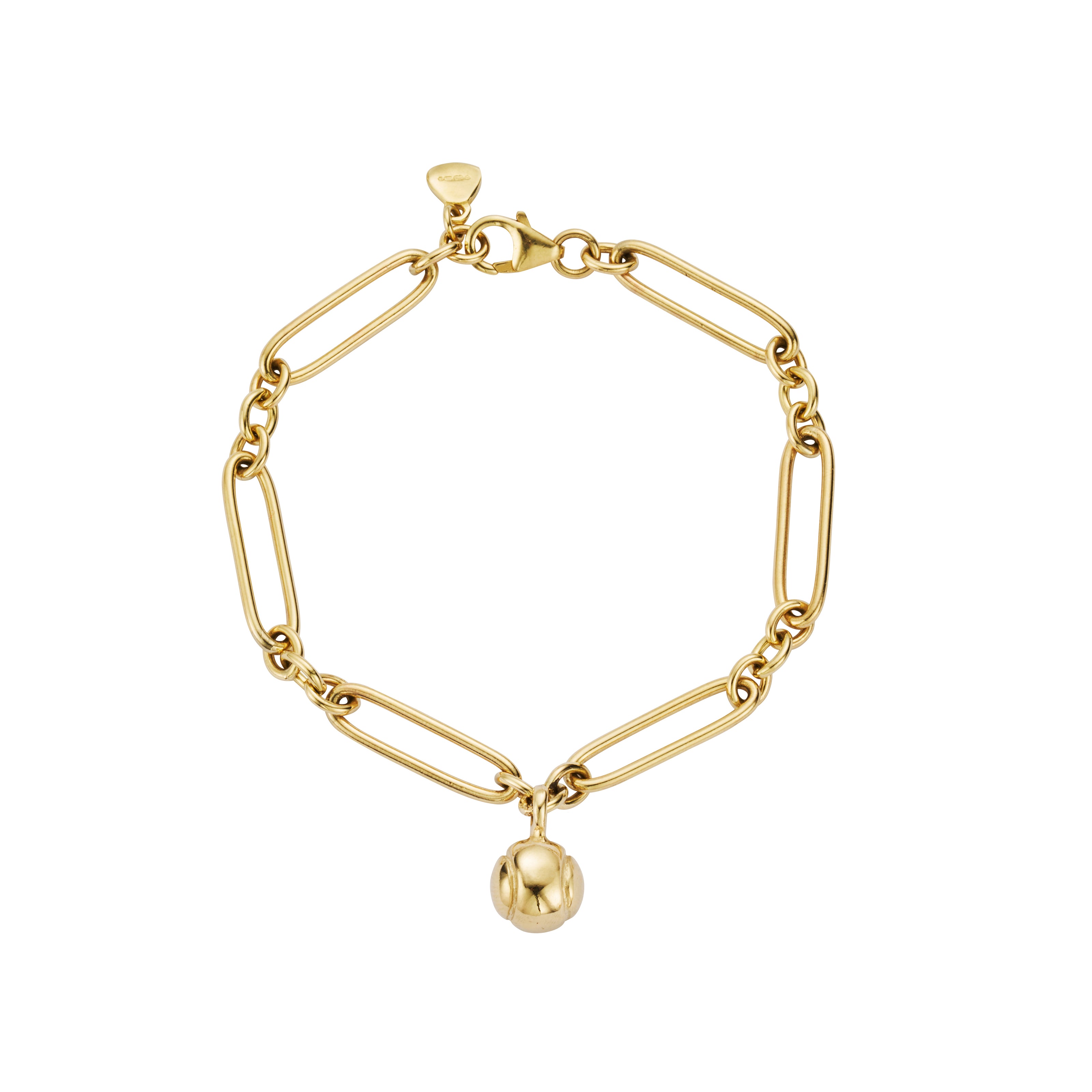 Gold DD Tennis Ball Chain Bracelet