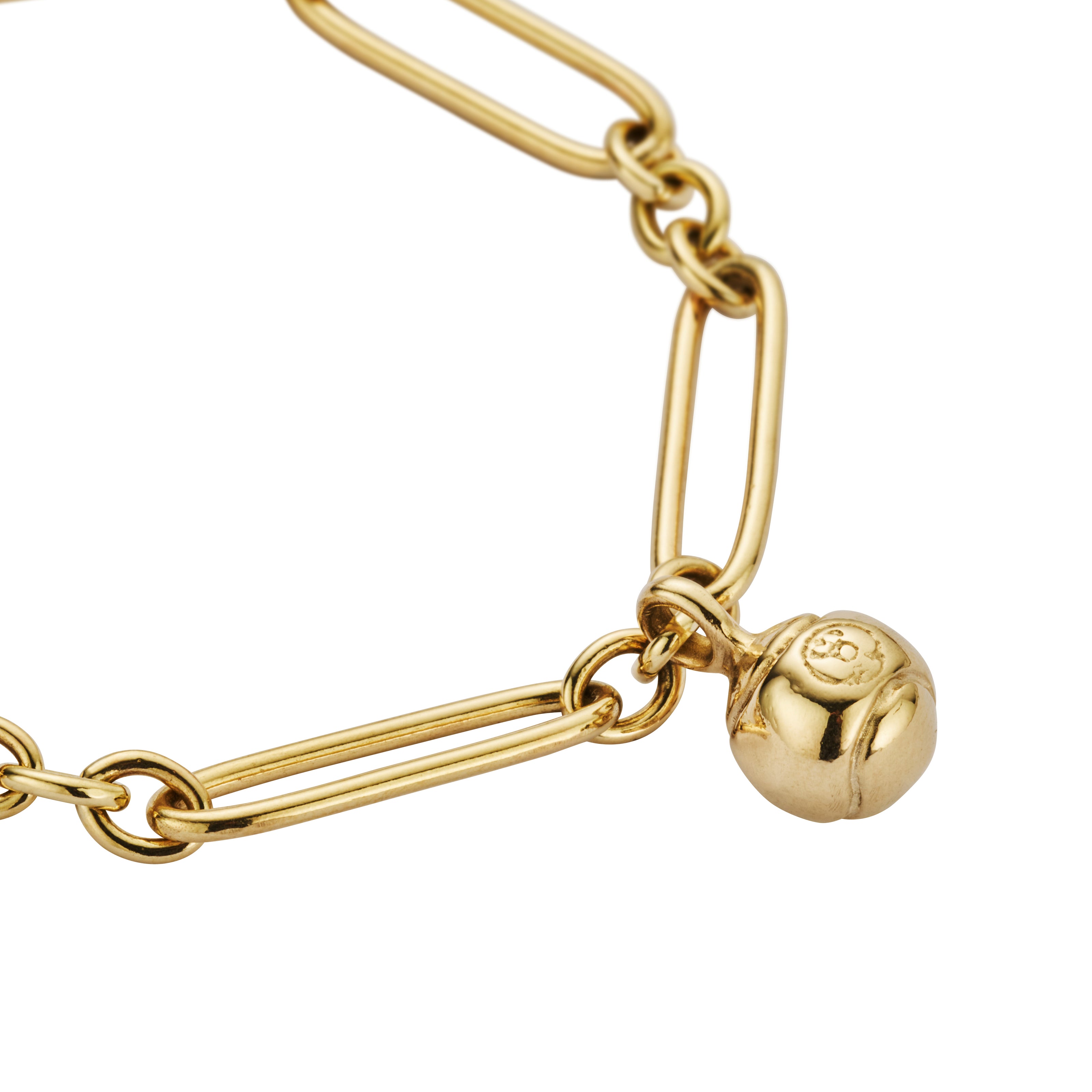 Gold DD Tennis Ball Chain Bracelet