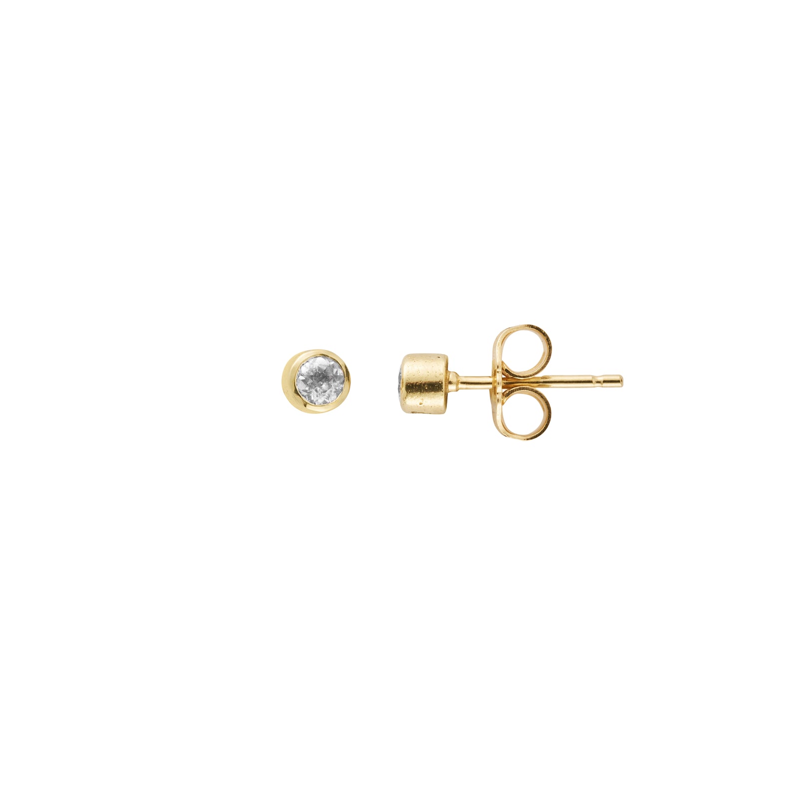 Gold Diamond 'Strength' Stud Earring