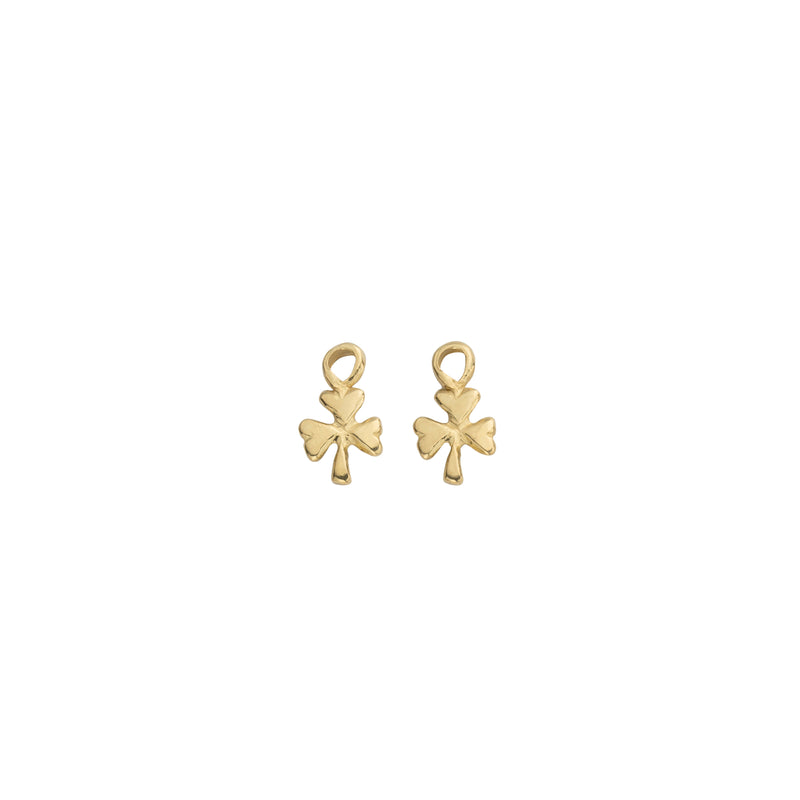 Gold Baby Shamrock Earring Charms