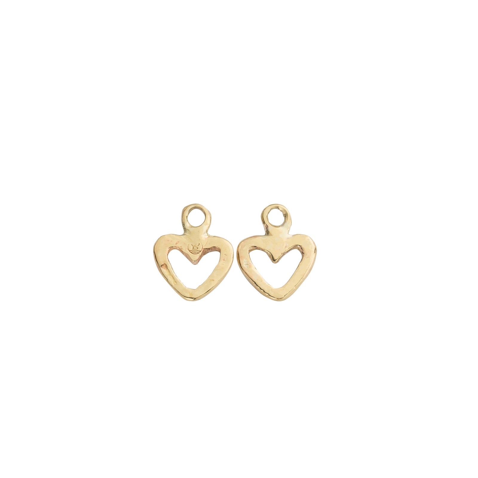 Gold Mini Open Heart Earring Charms