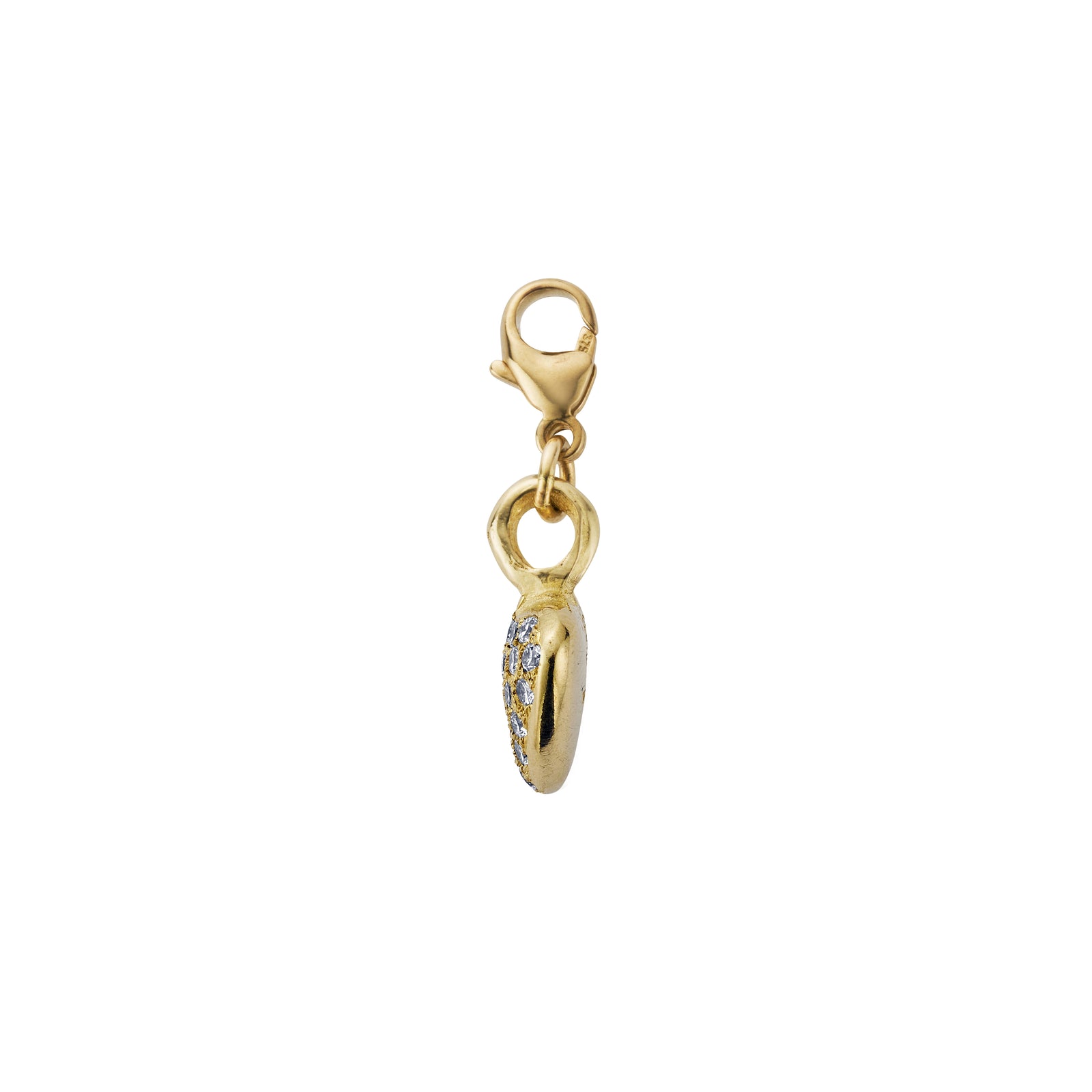 Gold Pavé Midi Grateful Heart Lobster Charm