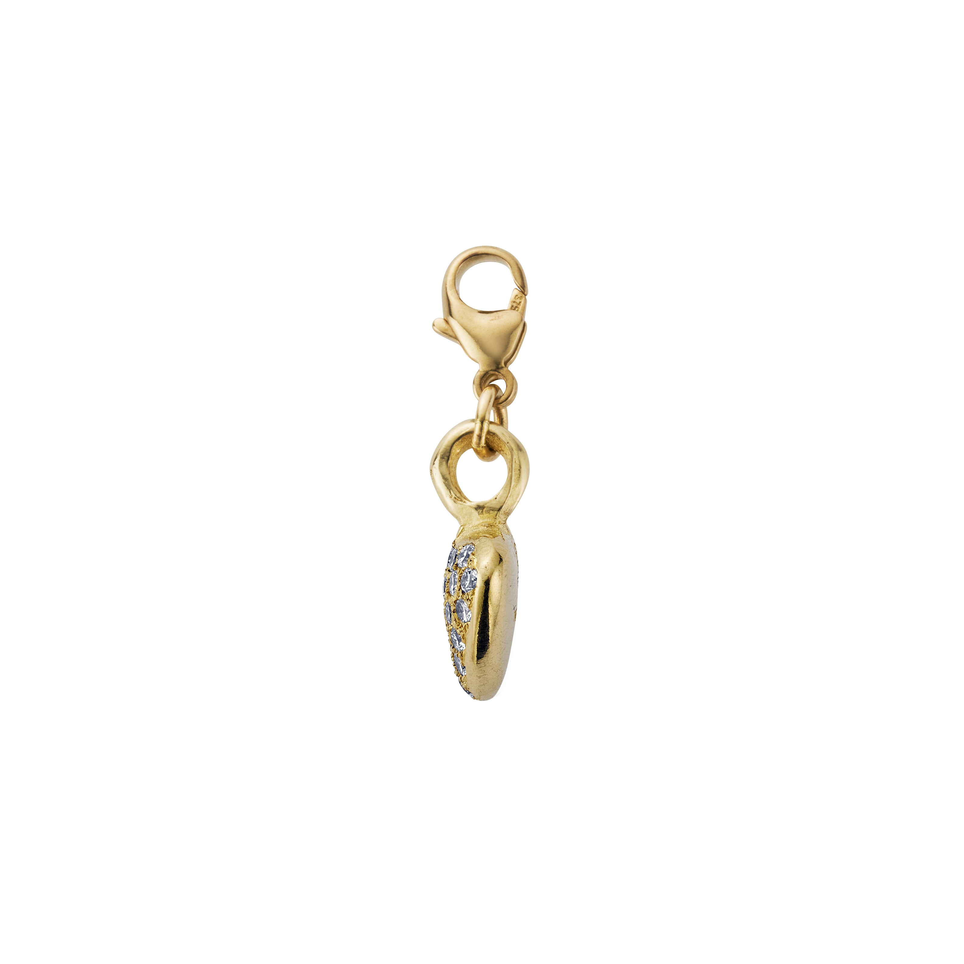Gold Pavé Midi Grateful Heart Lobster Charm