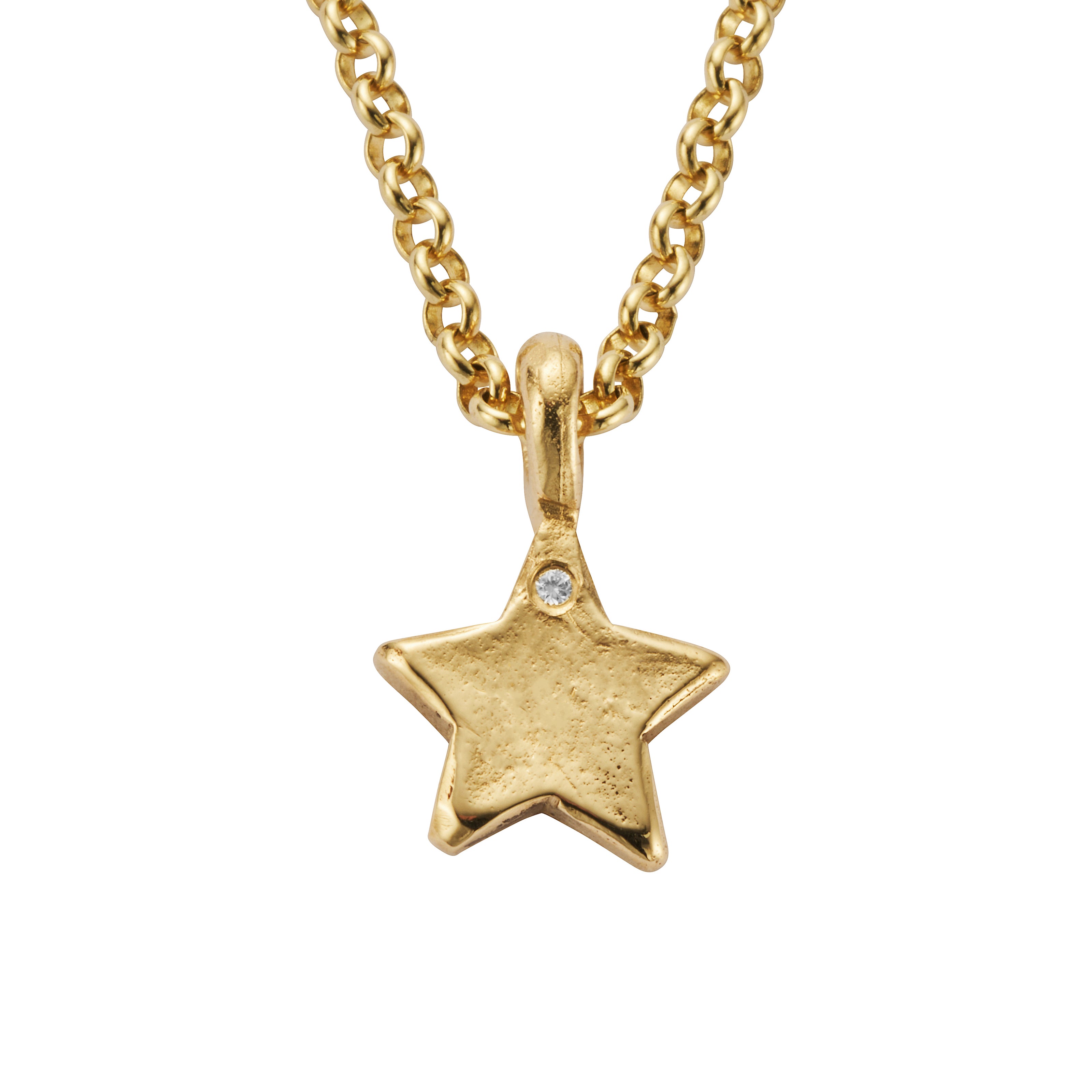 Gold Single Diamond Guiding Star Necklace