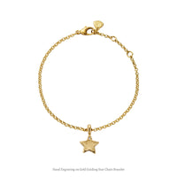Gold Single Diamond Guiding Star Chain Bracelet