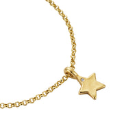 Gold Single Diamond Guiding Star Chain Bracelet