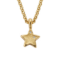 Gold Two Diamond Guiding Star Necklace