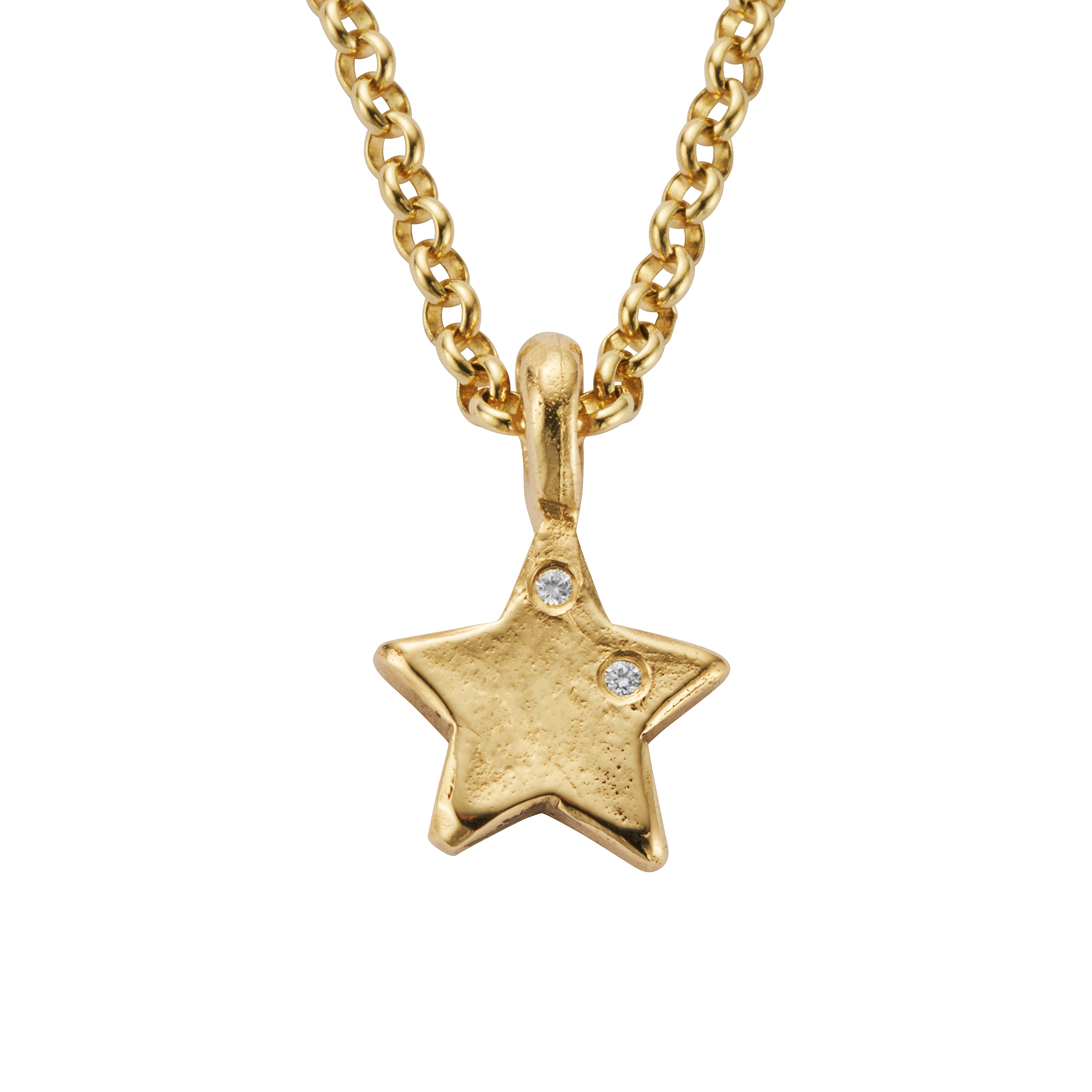Gold Two Diamond Guiding Star Necklace