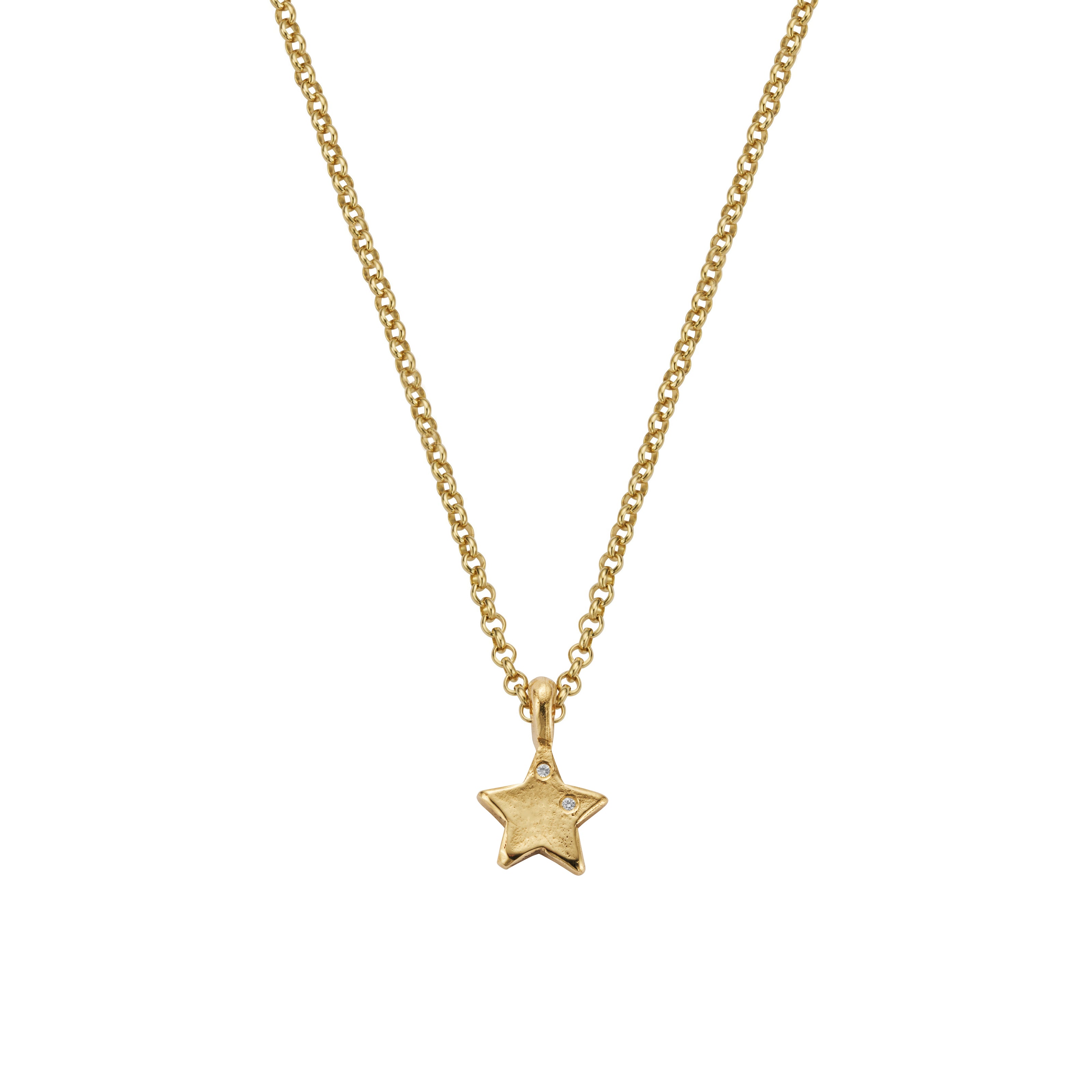 Gold Two Diamond Guiding Star Necklace